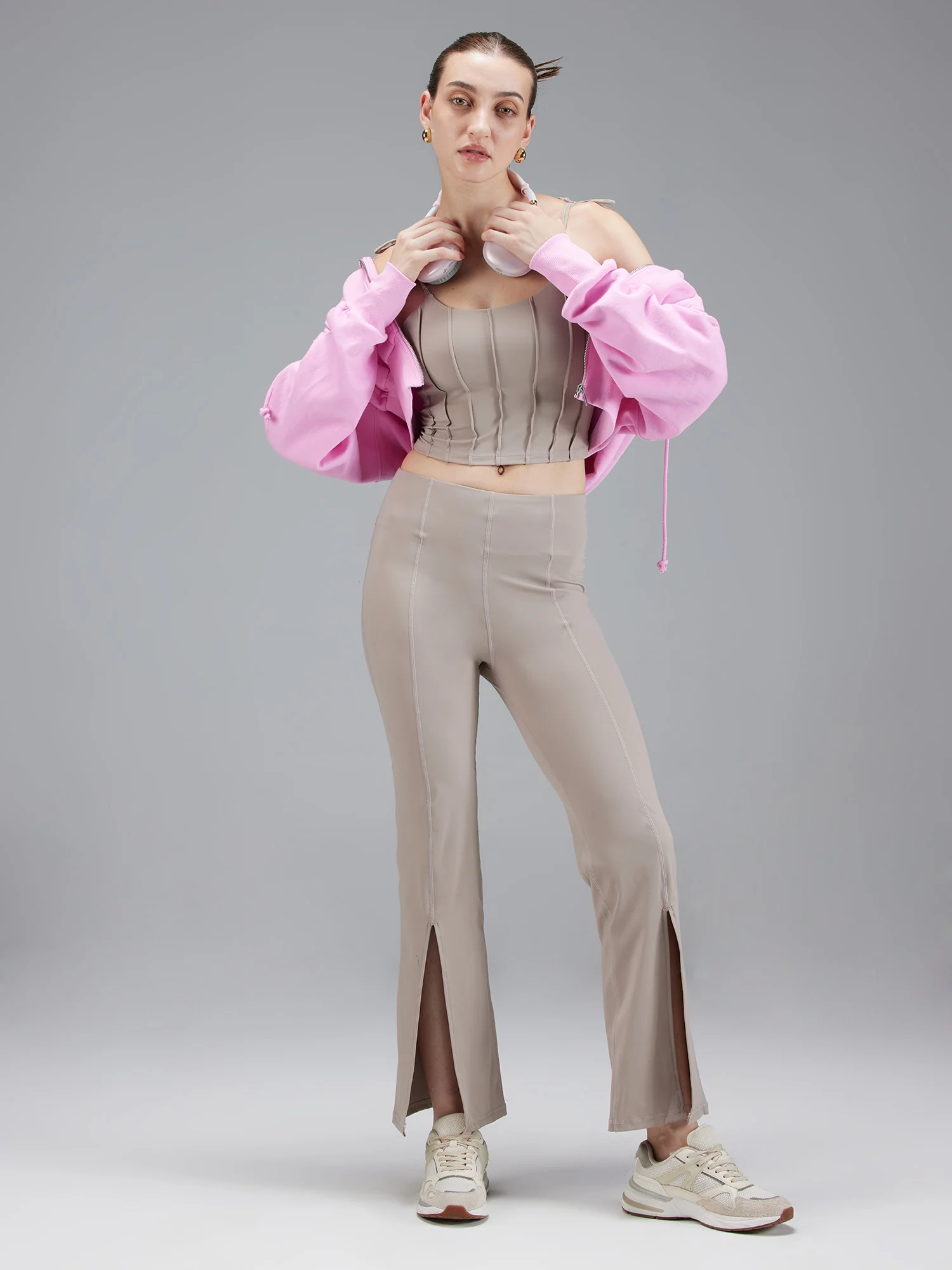 Beige Retro Flare Pants - Image 6
