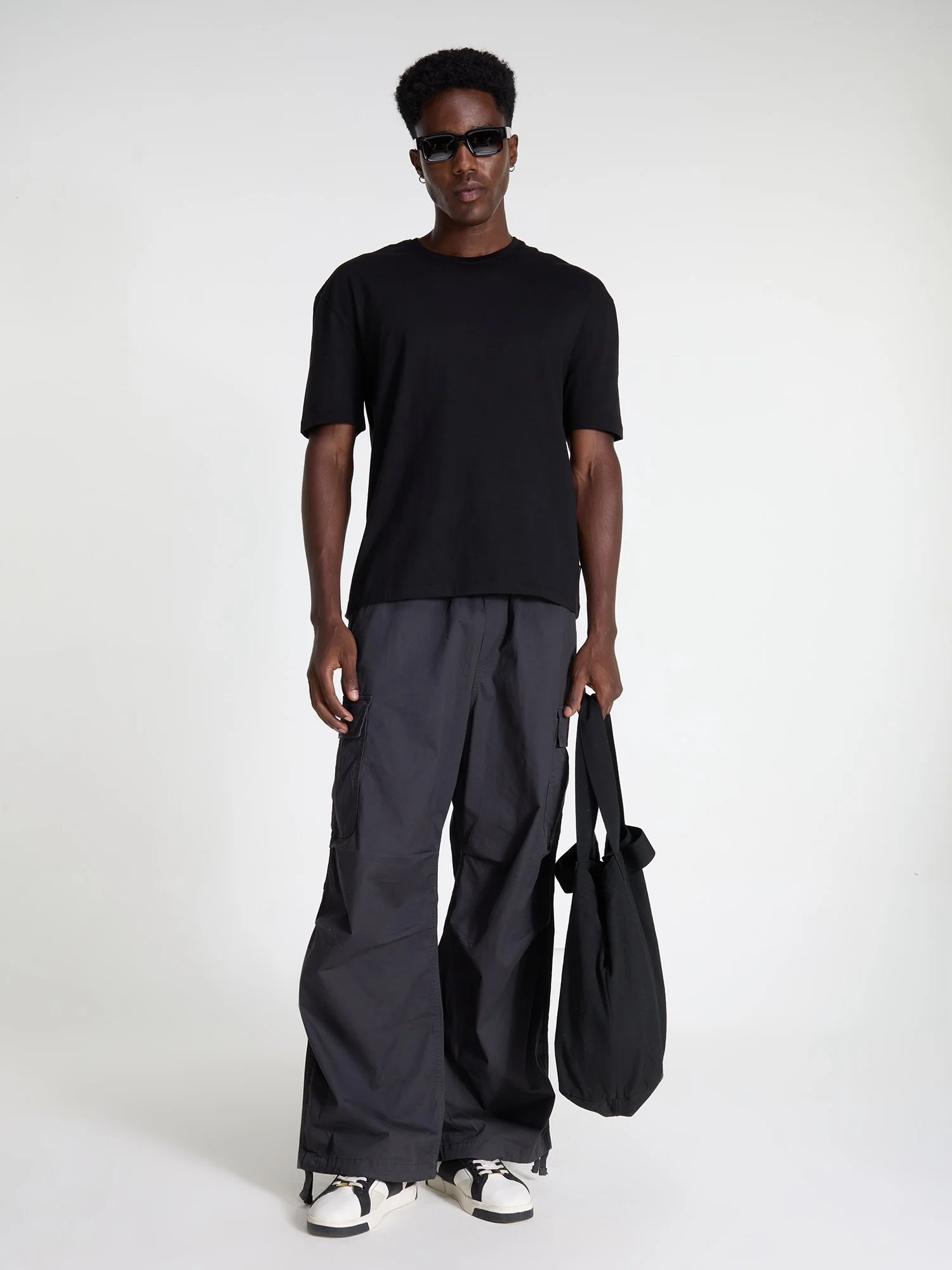 Black Supima Crew Neck T-shirt - Relaxed Fit - Image 2