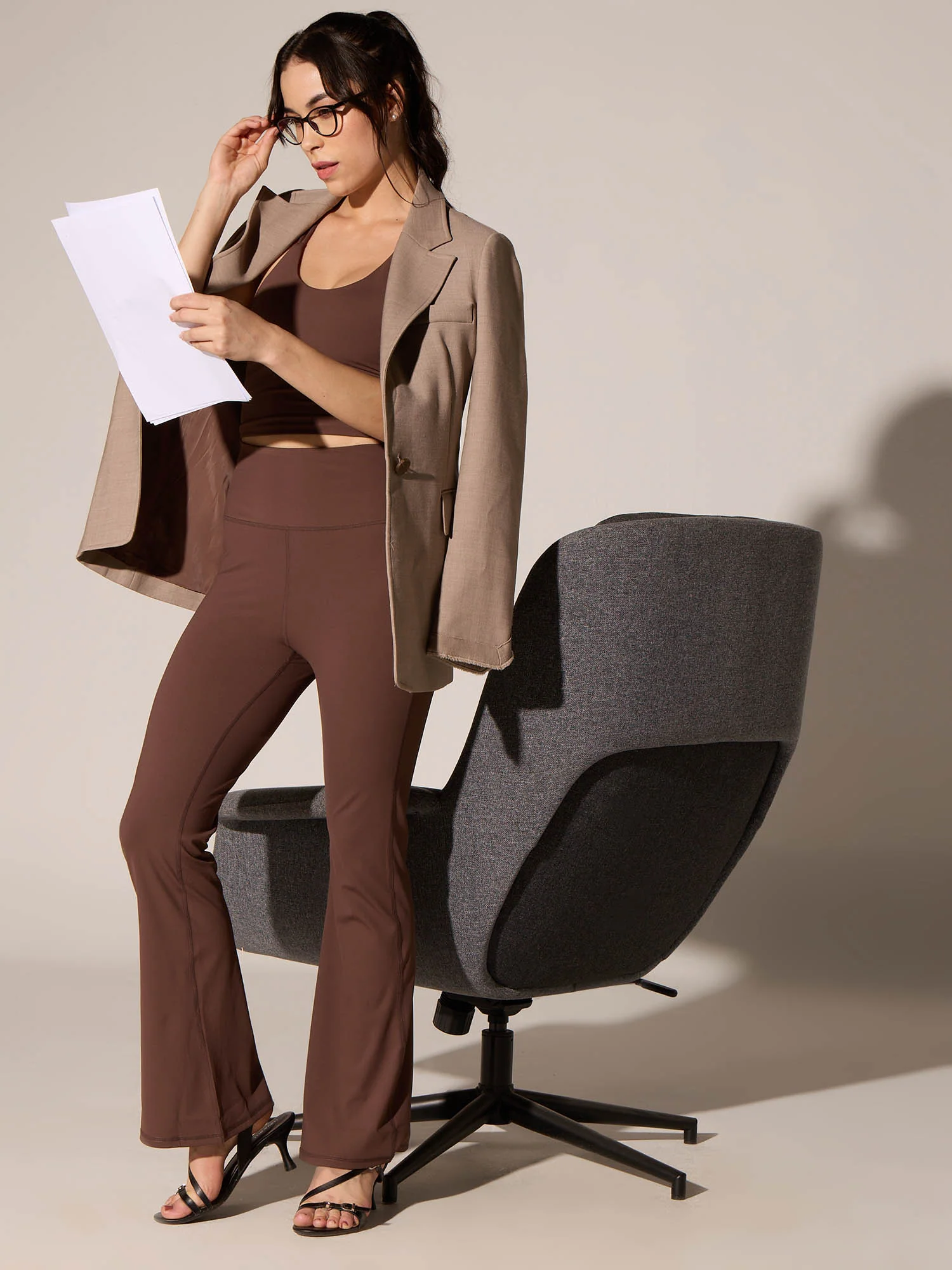 Brown All-In Bootcut Flare Pants - Image 2