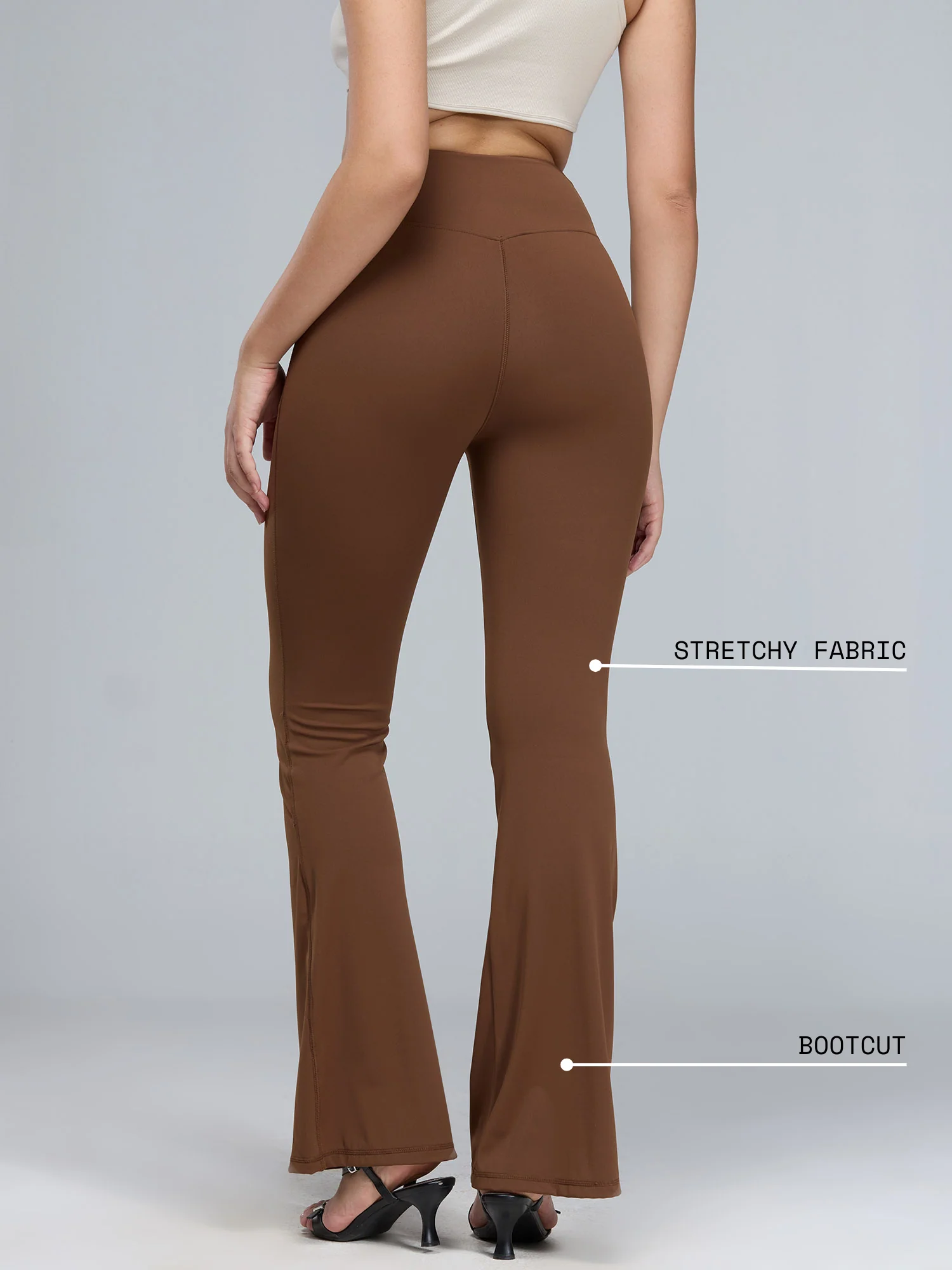 Brown Hourglass Flared Leggings - Image 25