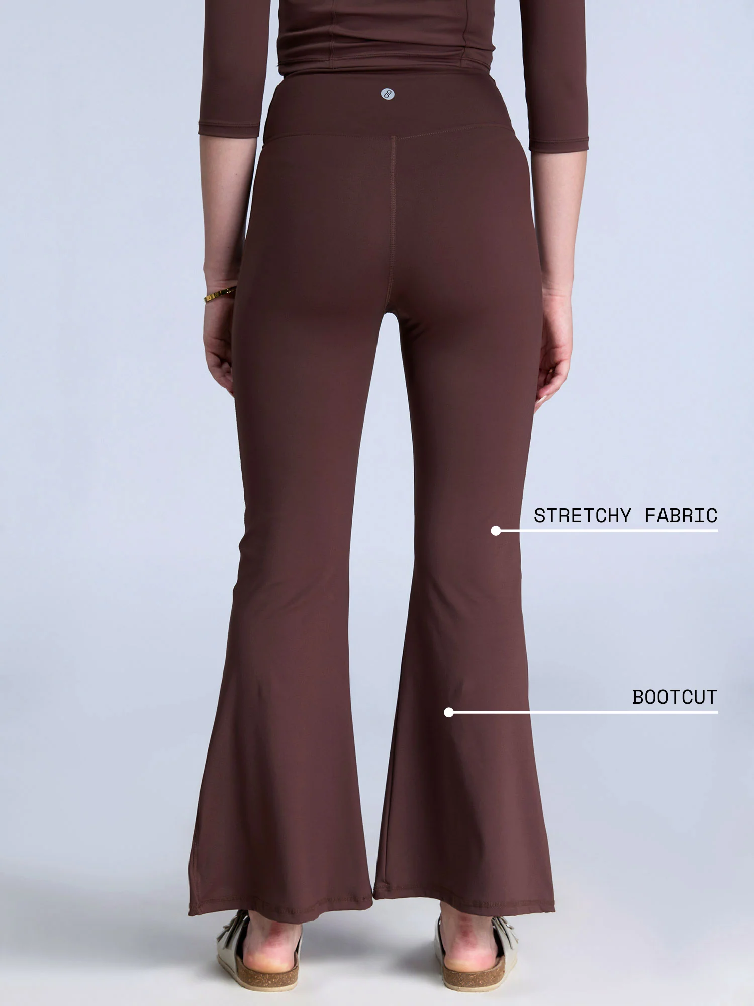Brown Petite Hourglass Flared Leggings - Image 3