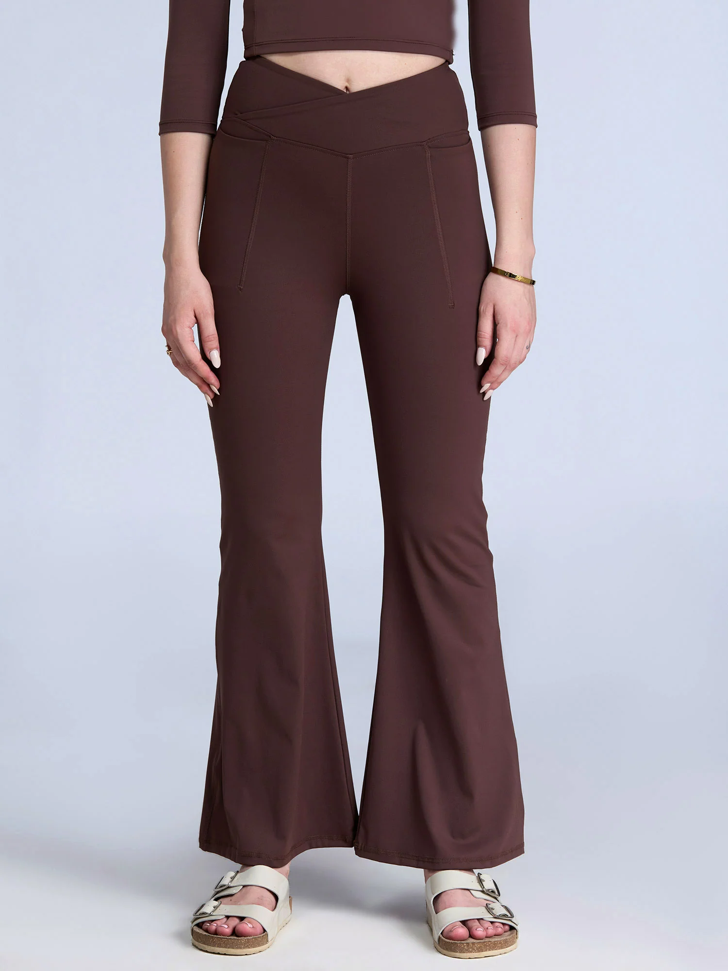 Brown Petite Hourglass Flared Leggings - Image 7