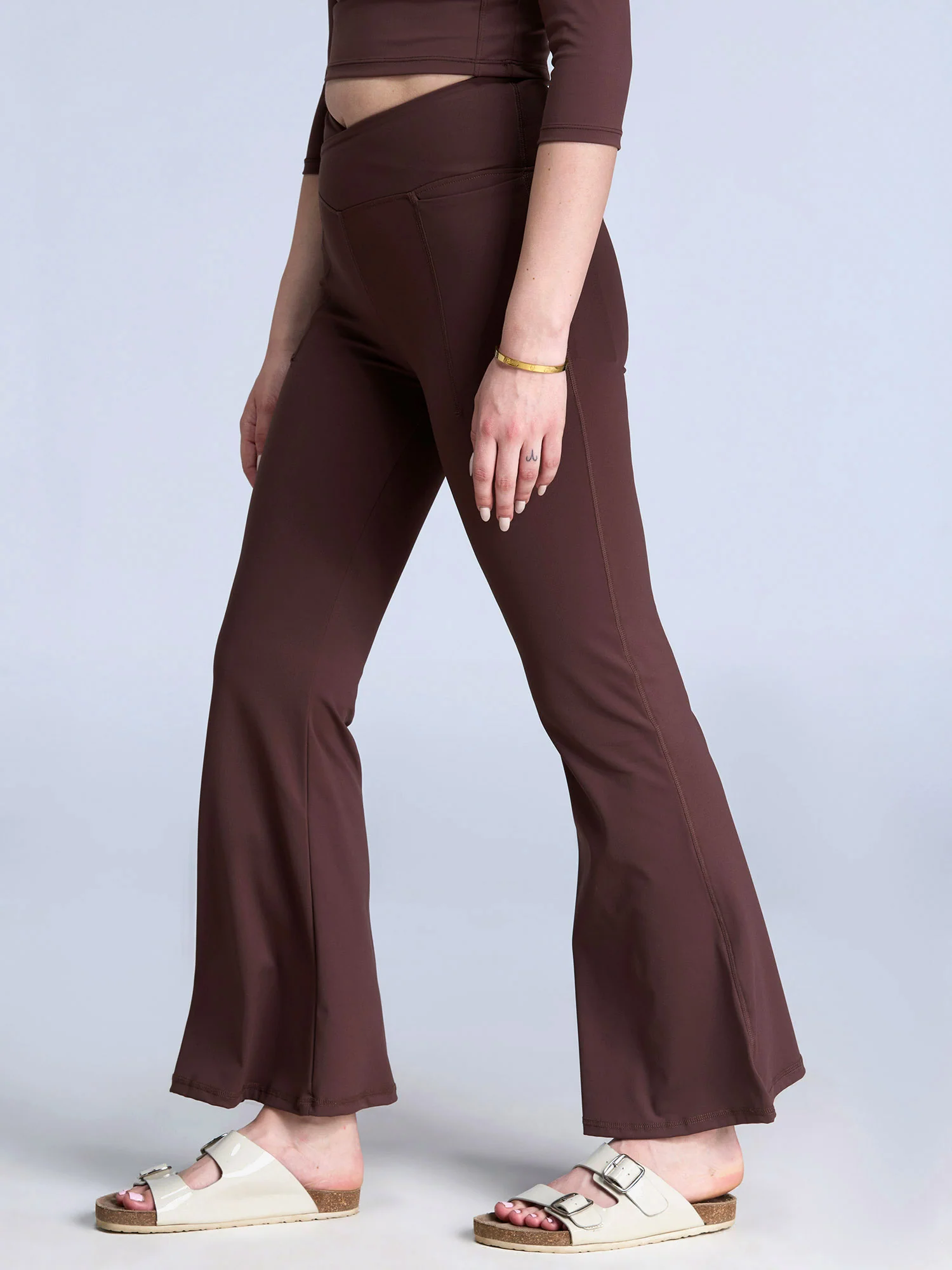 Brown Petite Hourglass Flared Leggings - Image 9