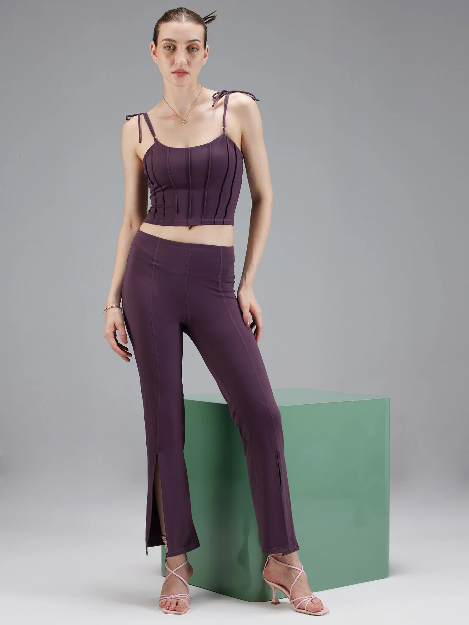 Grape Retro Flare Pants - Image 2