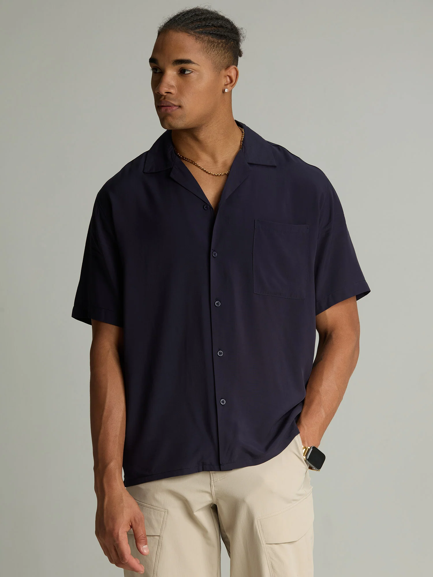 Navy Airy Resort Shirt