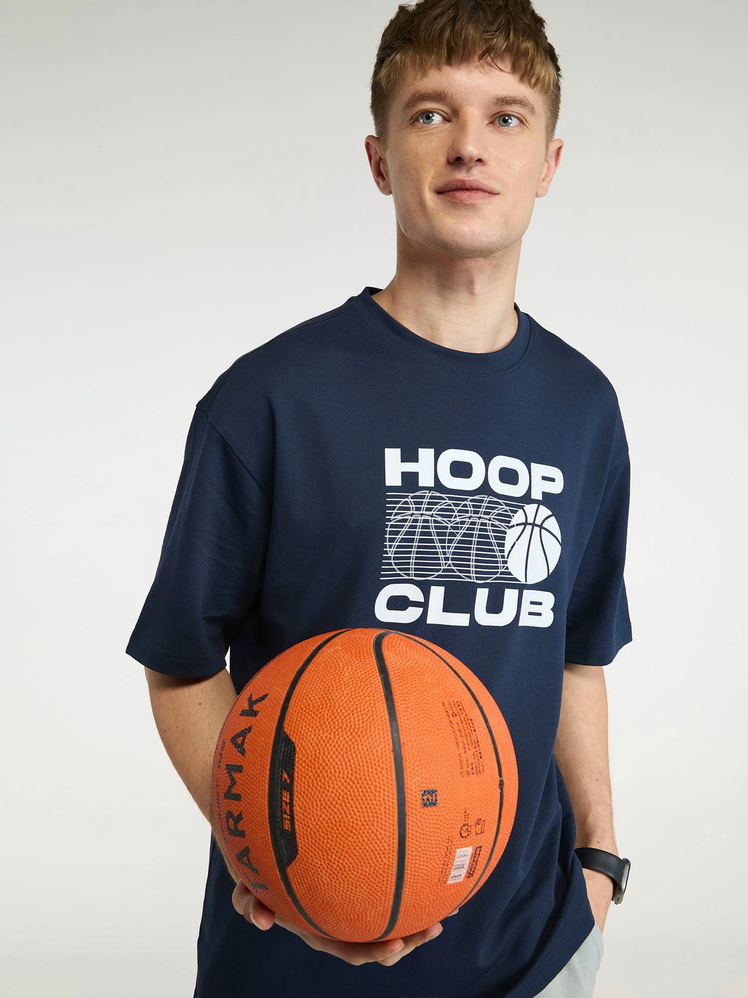 Navy Certified Hoopers Oversized Printed Tee - Men