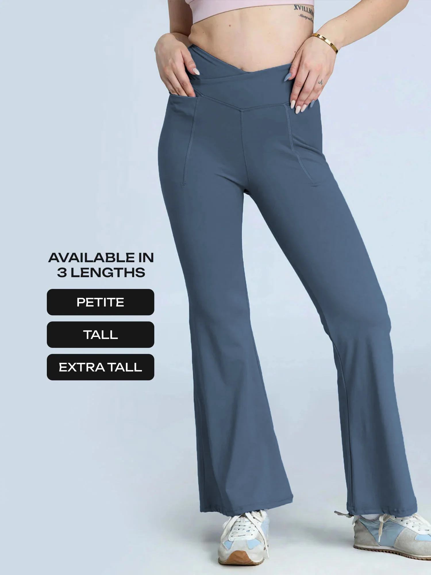 Steel Blue  Hourglass Flared Leggings - Image 20