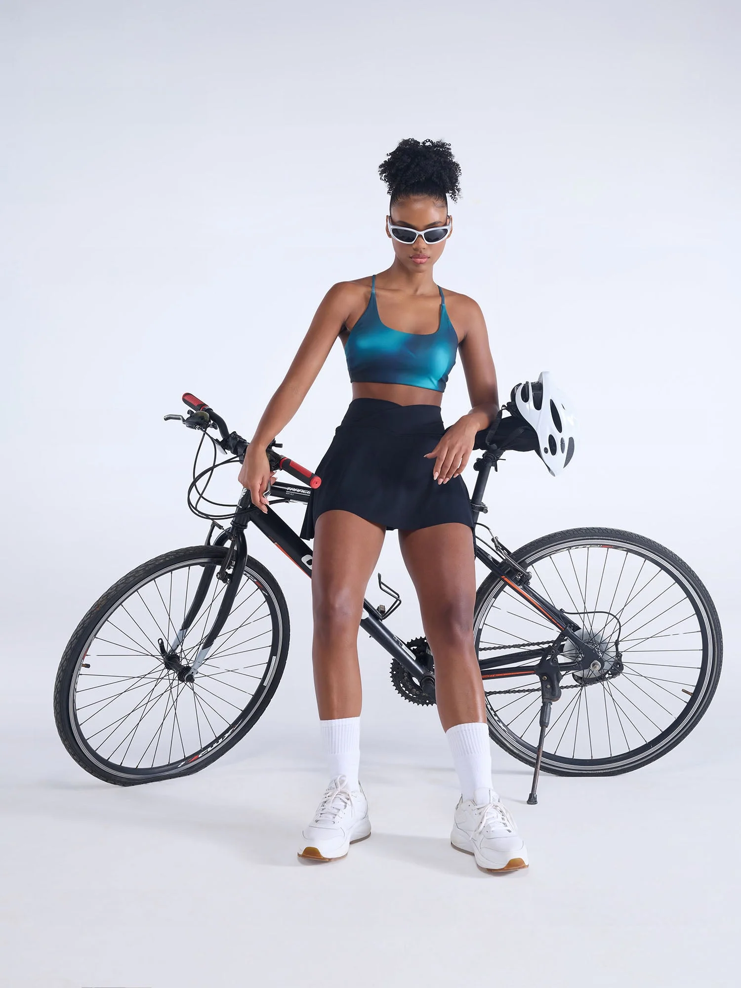 Teal Fluid Strap Back Sports Bra - Image 2
