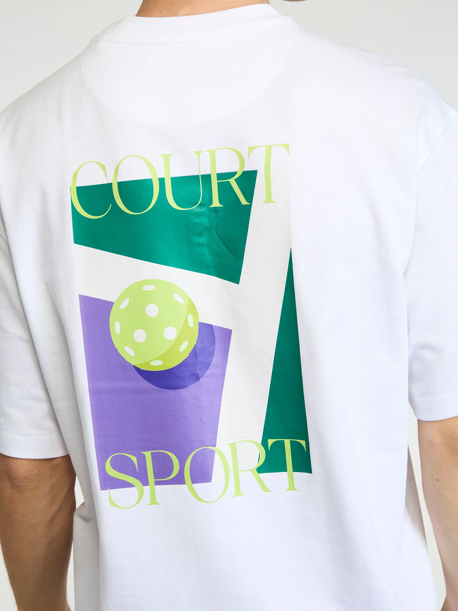 White Pickleball Oversized Printed Tee - Men - Image 6