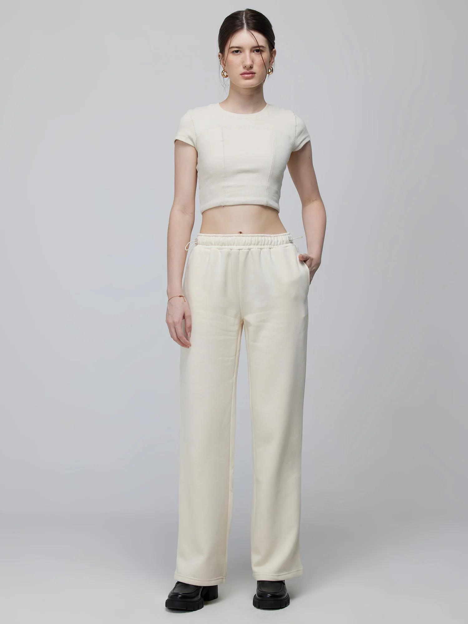 Ivory Relaxed Wide Leg Pants - Image 2