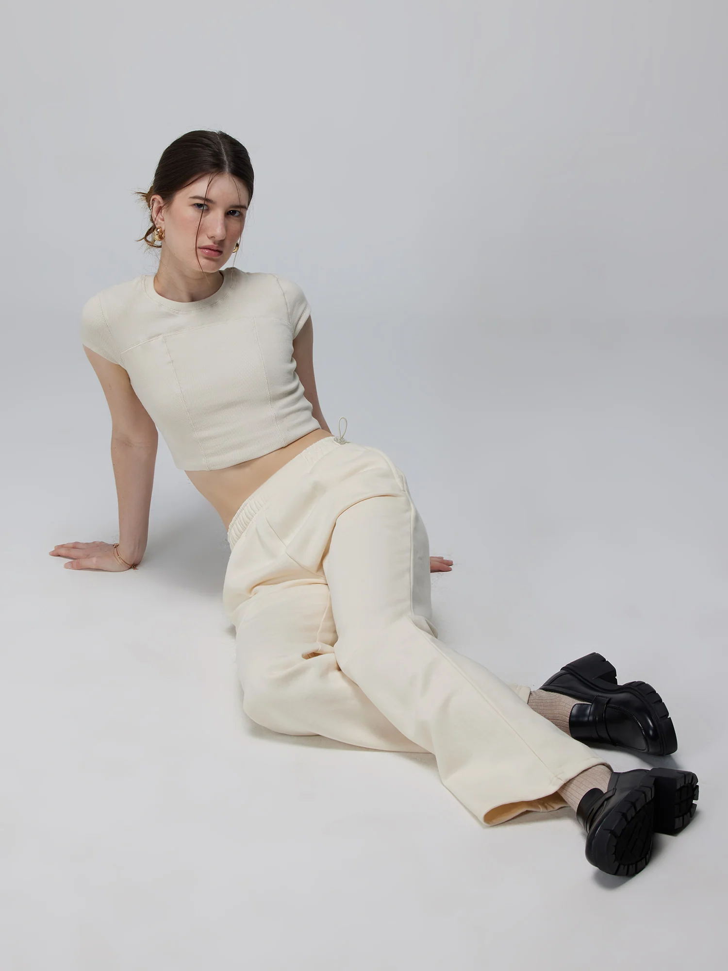 Ivory Relaxed Wide Leg Pants - Image 6