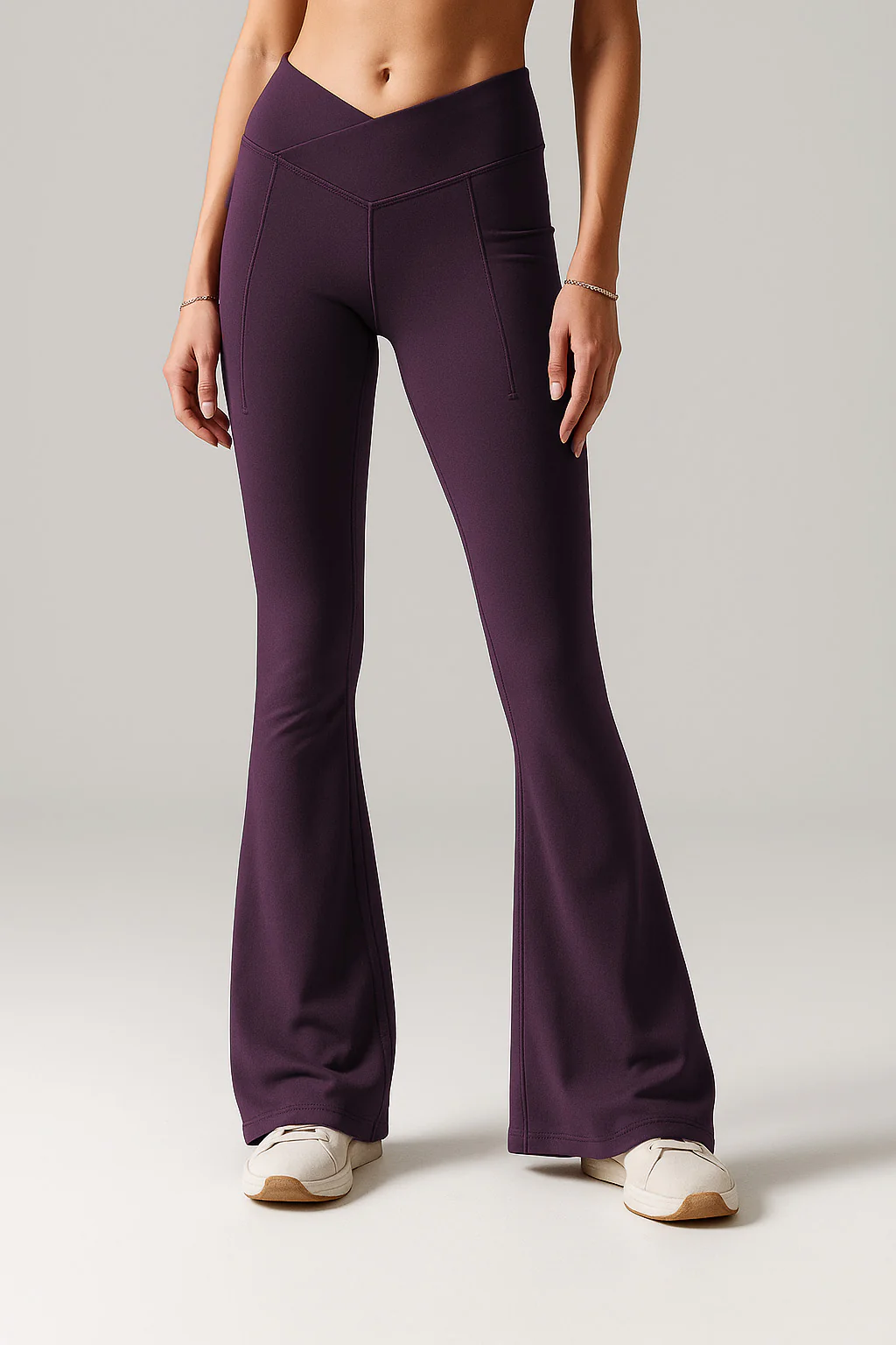 Wine Hourglass Flared Leggings - Image 27