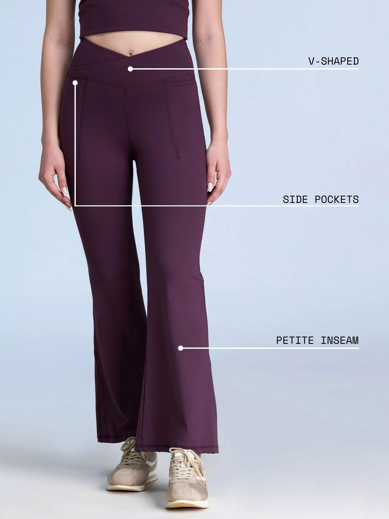 Wine Petite Hourglass Flared Leggings - Image 3